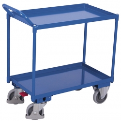 Wózek stołowy z 2 półkami z wanną olejoszczelną sw-500.523 - RAL 5010 niebieski