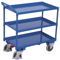 Wózek stołowy z 3 półkami z wanną olejoszczelną sw-500.698 - RAL 5010 niebieski