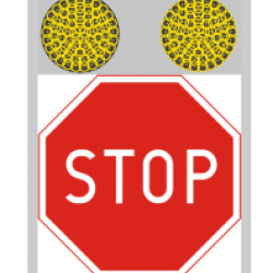 Znak drogowy aktywny B-20 prewencyjny STOP solarny LED