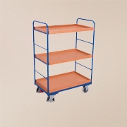 Wysokie wózki z 3 tacami drewnianymi - RAL 5010 niebieski
